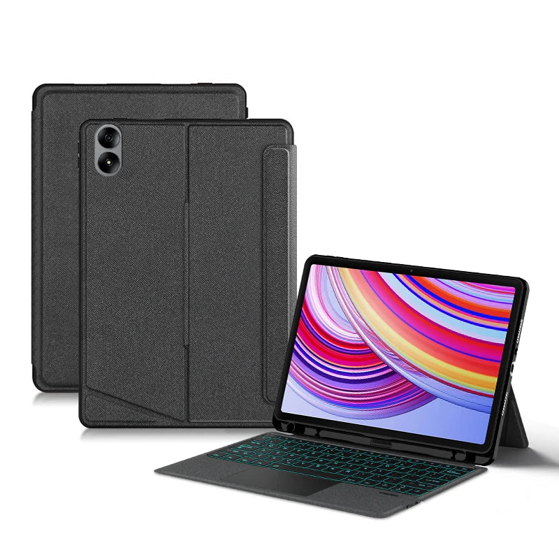 AJIUYU Backlight Magic Keyboard For XiaoMi Redmi Pad Pro 12.1 inch Folio Smart Case Portuguese Spanish Arabic Keyboard Cover
