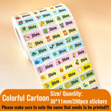 Custom Name Tag Sticker Waterproof Kawaii Stickers Decals Personalized First Name Label for Children School Stationery Bottle