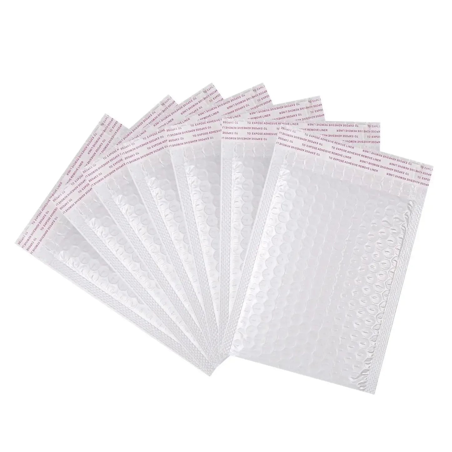Bubble Mailers para embalagem de correio, envelope acolchoado branco, auto selo, sacos de envio, presente, atacado, 100pcs