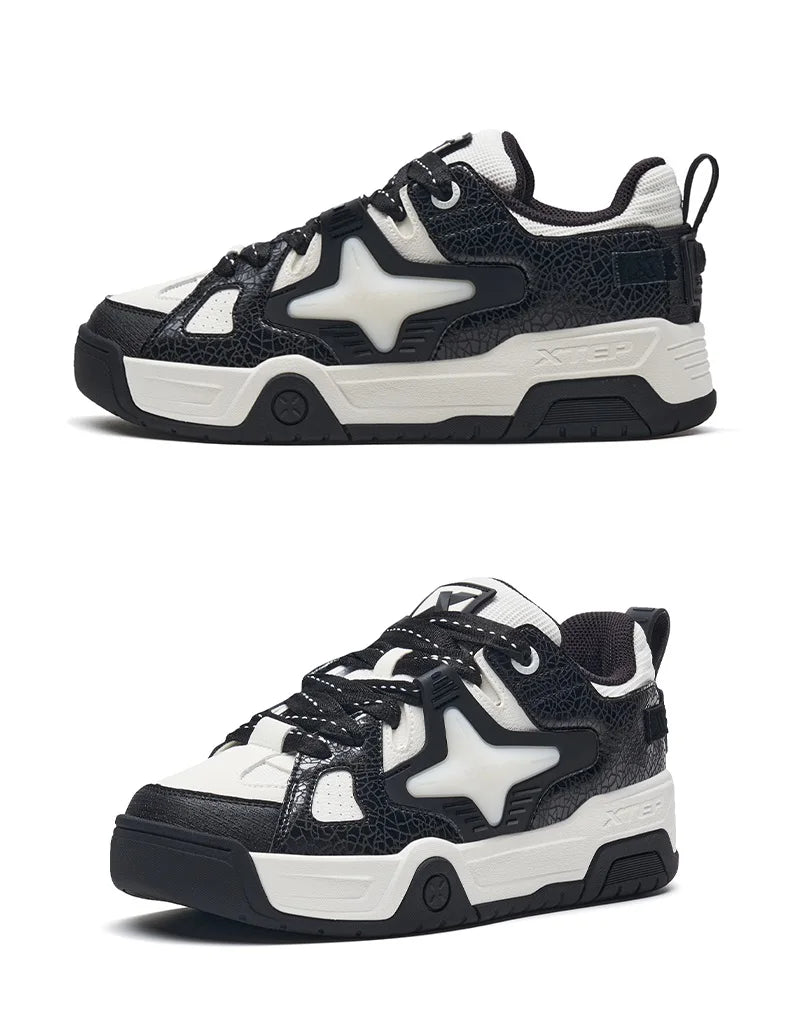 Xtep Star-X Skateboarding Shoes For Women 2024 Spring Comfortable Women's Leisure Shoes Thick Sole Outdoor Shoes 876118310003