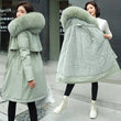 2023 New Winter Women's Long Padded Wool Coat Fur Collar Snow Warm Clothes Thicken Warm Coat Female Outwear 6XL 