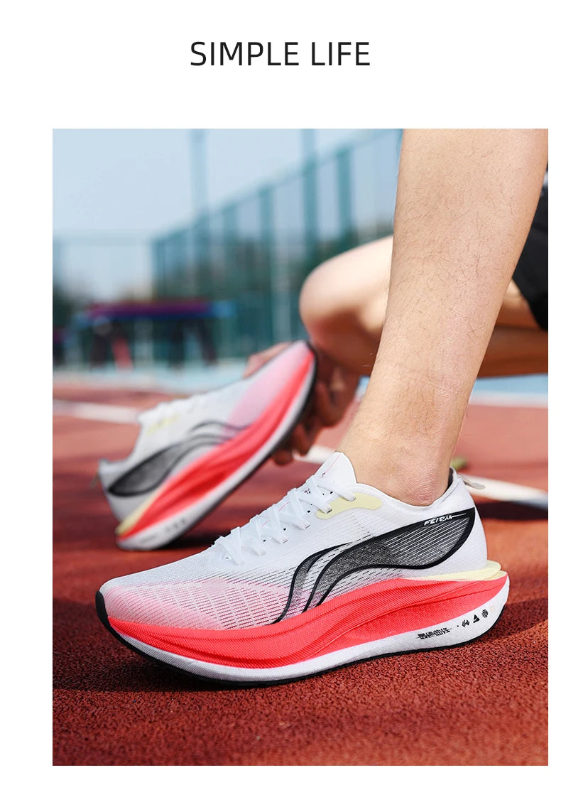 Marathon Cushion Carbon Plate Sports Running Shoes Men Breathable Lightweight Women Comfortable Nonskid Speciality Sneakers 45