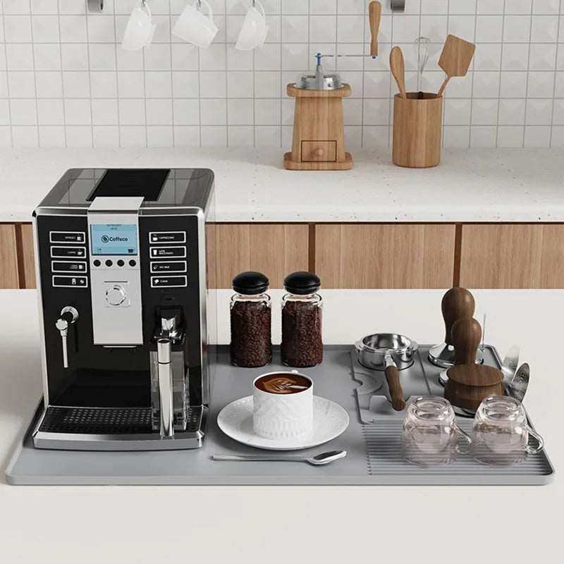 Home Coffee Machine Table Mat Anti-slip Silicone Coffee Mat Tamper Holder Station Cup Drainer Barista Coffee Accessories