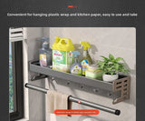 Gunmetal Space Aluminum Kitchen Storage Rack - No-Drill Wall Mounted Multi-Functional Organizer for Spice Jars and Knives