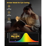 Lámpara de lectura horizontal con cabezal ET para el cuidado de los ojos, brillo regulable, recargable por USB, luz de noche para mesita de noche 