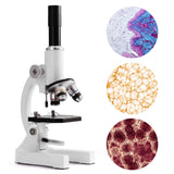 Microscopio óptico monocular 64X-2400X para niños de primaria, ciencias, biología experimental, microscopio digital