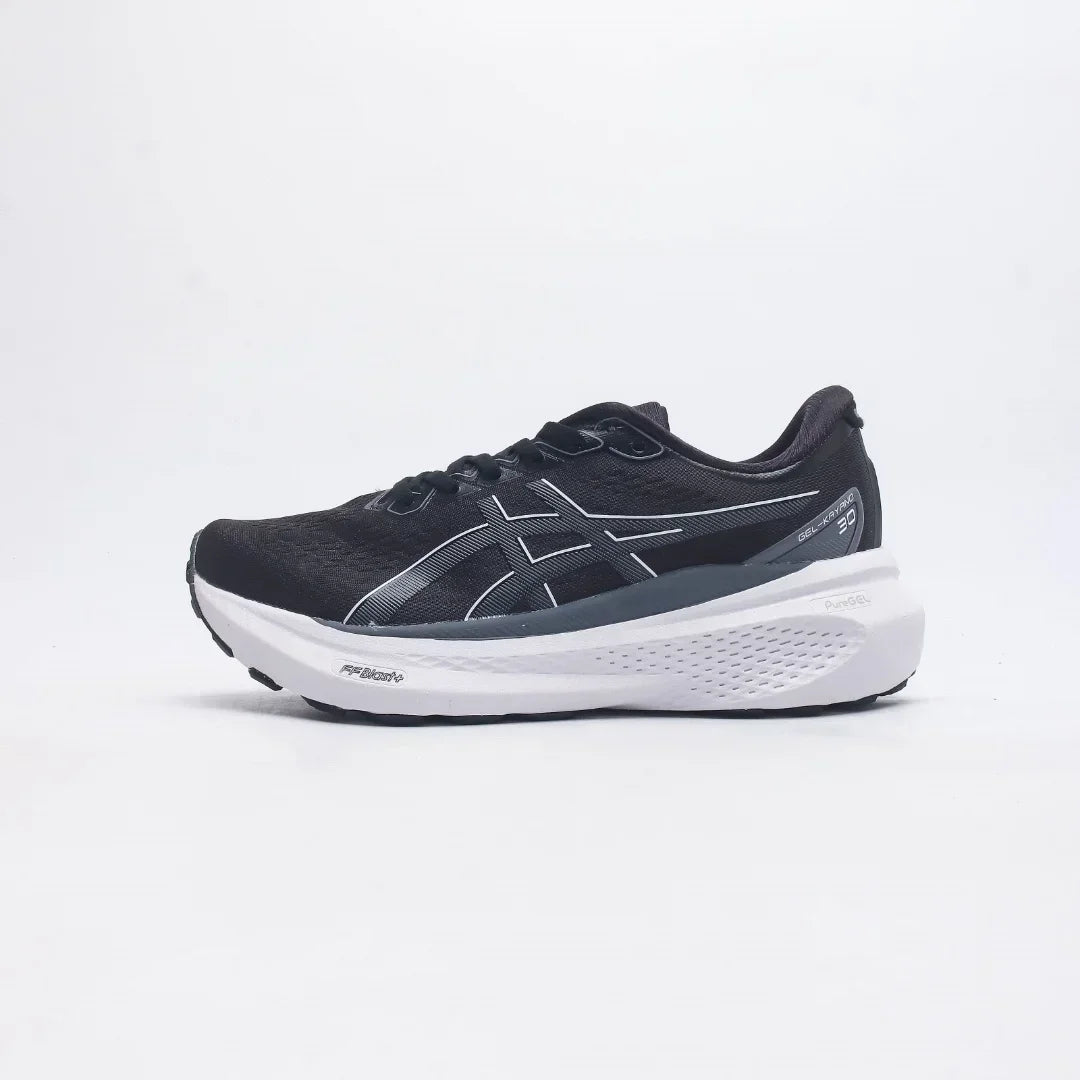 Zapatillas de running Asics Gel Kayano 30 para mujer, color negro, caña baja, antideslizantes, transpirables y ligeras.