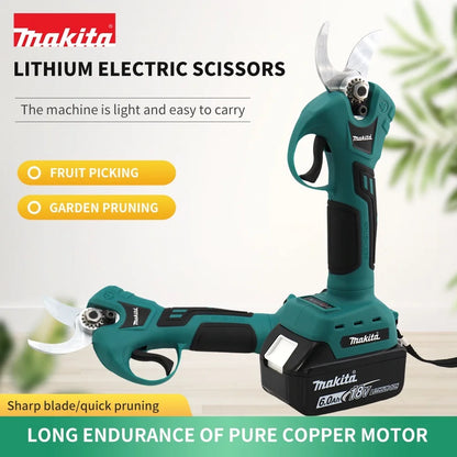 Tijeras de podar eléctricas sin escobillas Makita, herramienta de jardinería, tijeras de jardín eléctricas inalámbricas, cortador de ramas para árboles frutales, batería de 18 V