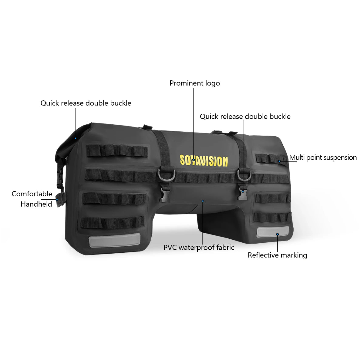 SOYAVISION 20L 50L 70L 80L 100L Motorcycle Waterproof Tail Bag Travel Outdoor Luggage Bag Motorcycle Seat Bag