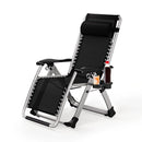 Outdoor Garden Sunloungers Folding Chair with Cup Holder and Headrest Pillow Lounge Chair Folding Patio Recliner Support 150kg