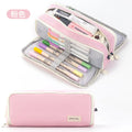 Black Pencil Pouch Stationery Holder Bag Gift Case Pen Ruler Organizer School Student Supplies Canvas Zipper Open Cosmetic Bag A