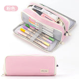Black Pencil Pouch Stationery Holder Bag Gift Case Pen Ruler Organizer School Student Supplies Canvas Zipper Open Cosmetic Bag A