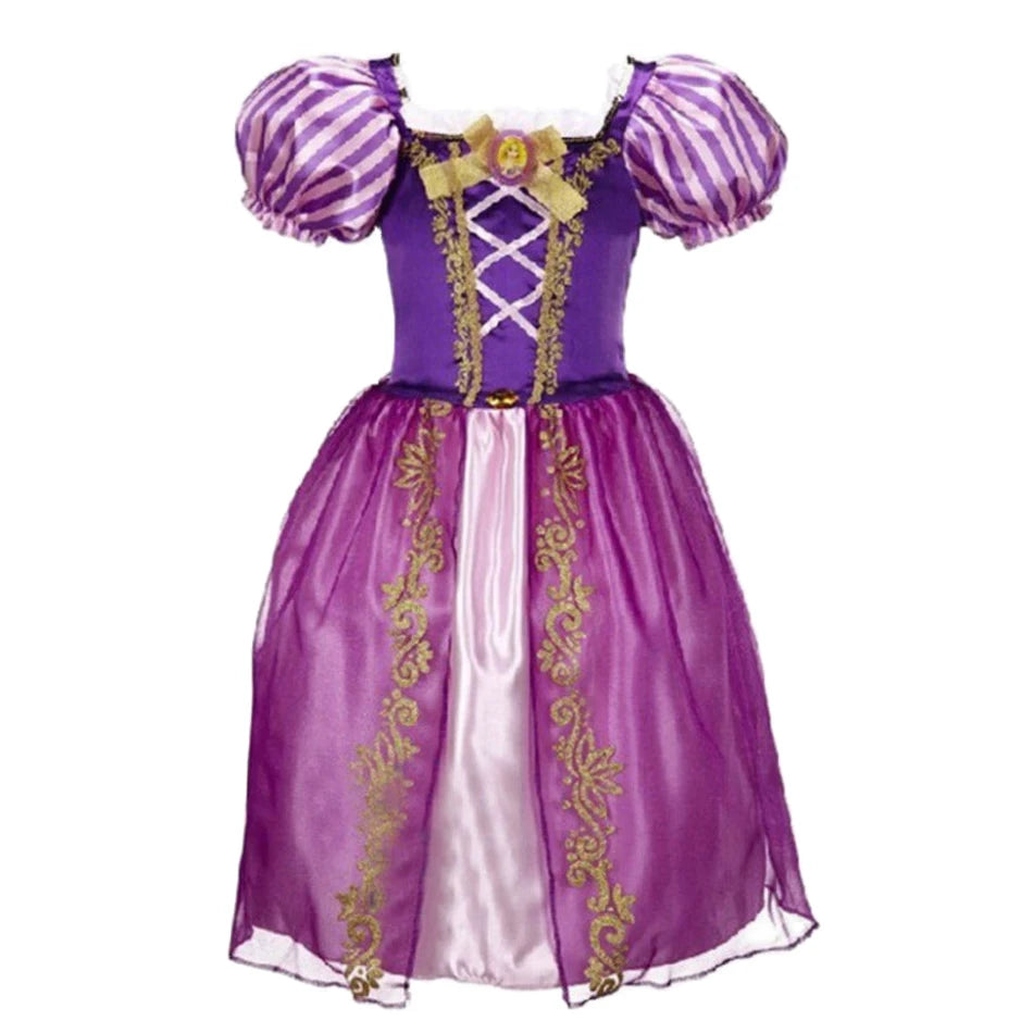Vestido de Princesa para Festa à Fantasia – Novo Modelo 2025 – Ideal para Natal, Aniversário e Carnaval (Estilos Rapunzel e Bela)