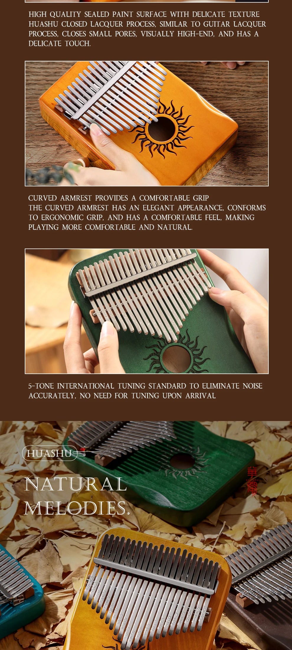 Hluru 21 Key Maple Kalimba 17 key Thumb Piano Portable Finger Piano for Beginner Mbira Gift for Kids Adults