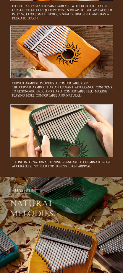 Hluru 21 Key Maple Kalimba 17 key Thumb Piano Portable Finger Piano for Beginner Mbira Gift for Kids Adults