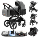 Luxurious Baby Stroller 3 in 1 Portable Travel Baby Carriage Folding Prams High Landscape Aluminum Frame Car for Newborn Baby