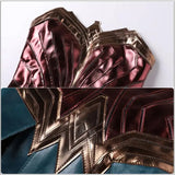 Anime Wonder Cos Dress Diana Cosplay Costume Adult Brown Top Faux Leather Corset Shorts +Girl Accessories Halloween Outfit