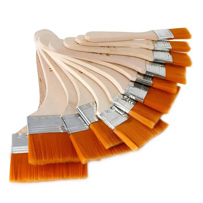 12pcs/set Memory Nylon Paint Brushes Set for Acrylic Oil Drawing Watercolor Wooden Painting Brush Tools Art Supplies