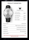 OLEVS 2935 Dual Calendar Quartz Dress Watch For Men Simple Original Leather Men's Watches Waterproof Luminous Business Hand Clock
