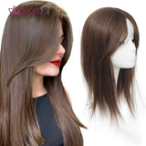 Aplique de cabelo Topper HUAYA volume e franja natural com 3 clipes cabelo liso sintético