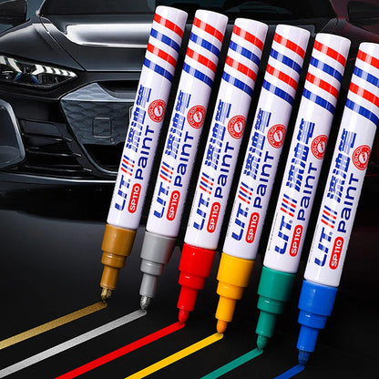 Car Paint Pen Waterproof Car Tire Tread Oil-Based Painting Marker Permanent Auto Scratch Repair Touch Up Paint Pen Quick Dry