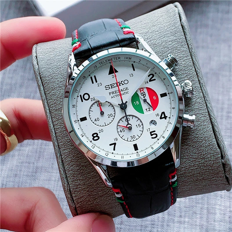 1:1copy MenQuatz Watches Classic Leather Strap Wrist Watch with Watch