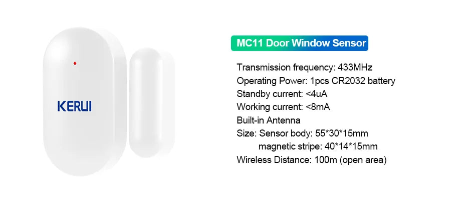KERUI WIFI GSM Alarm System Kit W202 Home Security Protection Tuya Smart Support Alexa with Motion Detector Door Opening Sensor