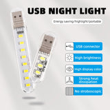 5pcs Portable USB Strip Light Mini Led Night Lights USB Plug Book Lamp Room Emergency Lighting for Power Bank Computer
