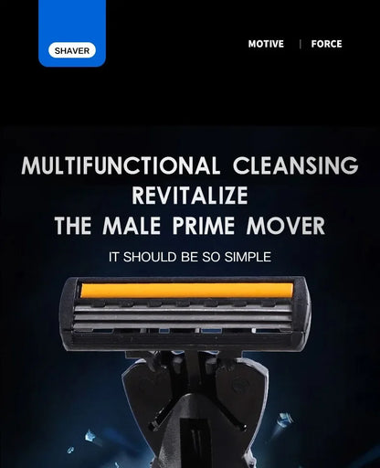Maquinilla de afeitar de diseño nuevo para hombres, afeitadora de tres capas, afeitadora reutilizable, cuchilla importada, herramienta múltiple, cabezal de cambio
