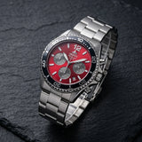 Relógio masculino cronógrafo solar diver em aço inox a prova de agua 200mm