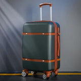 Rolling Luggage Set Women's Fashion Combination Lock Travel Suitcase Set Universal Cosmetic Bag Retro 2-Piece Trolley Luggage Set