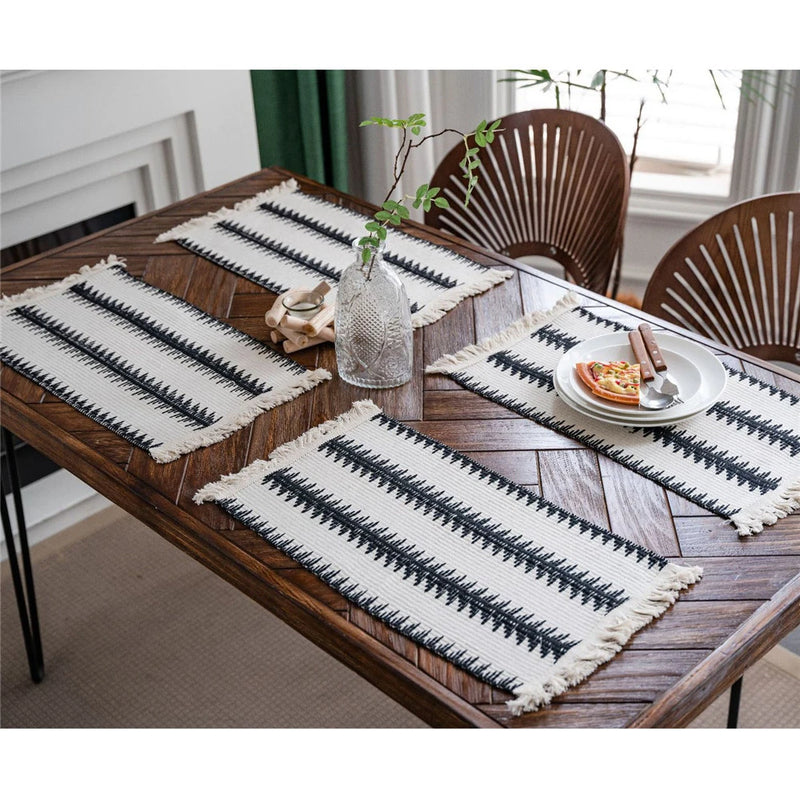 Cotton Linen Placemats For Dinner Table Macrame Modern Accessory Kitchens Underplate Party Wedding Table Decor Place Mats Set