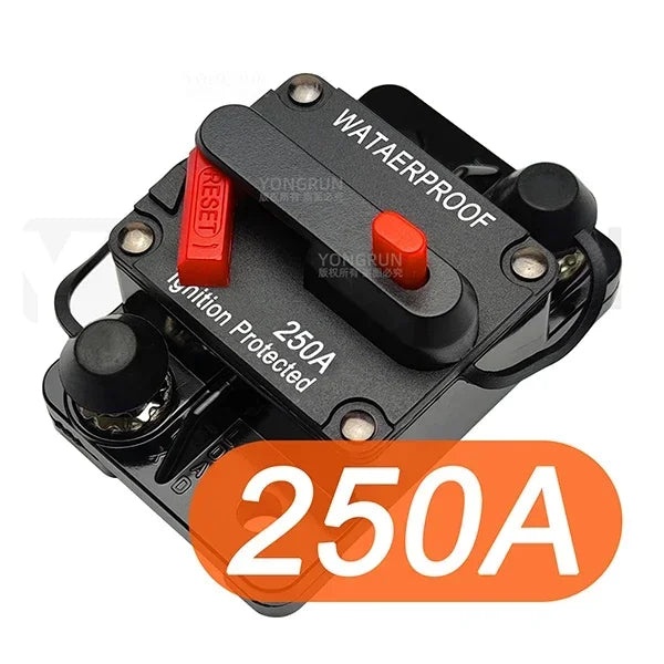 30A to 300A Circuit Breaker with Manual Reset for Car Audio System Waterproof Marine Circuit Breaker Reset Fuse 12V- 48V DC