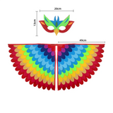 Children Owl Wings Costume Animals Peacock Felt Cloak with Mask for Kids Boys Girls Stage Performance Halloween Party Cape