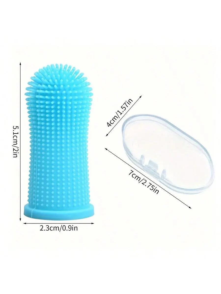 Produtos de limpeza de escova de dentes de dedo para animais de estimação para gatos e cãesBrovas de limpeza oralCerdas de silicone