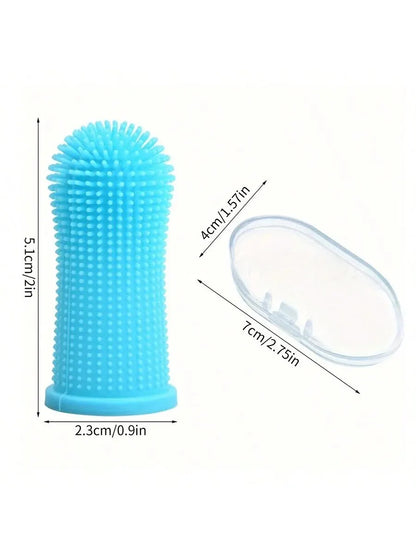 Produtos de limpeza de escova de dentes de dedo para animais de estimação para gatos e cãesBrovas de limpeza oralCerdas de silicone