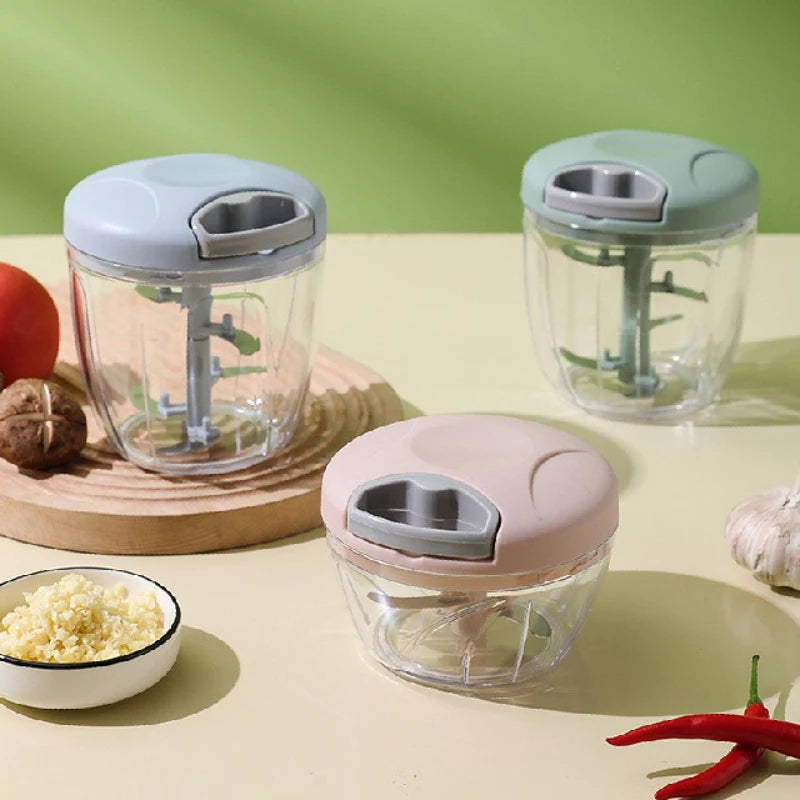 Manual Garlic Chopper Meat Mincer Hand Pull Press Crusher Multifunctional Vegetable Chili Onion Cutter Kitchen Accessories