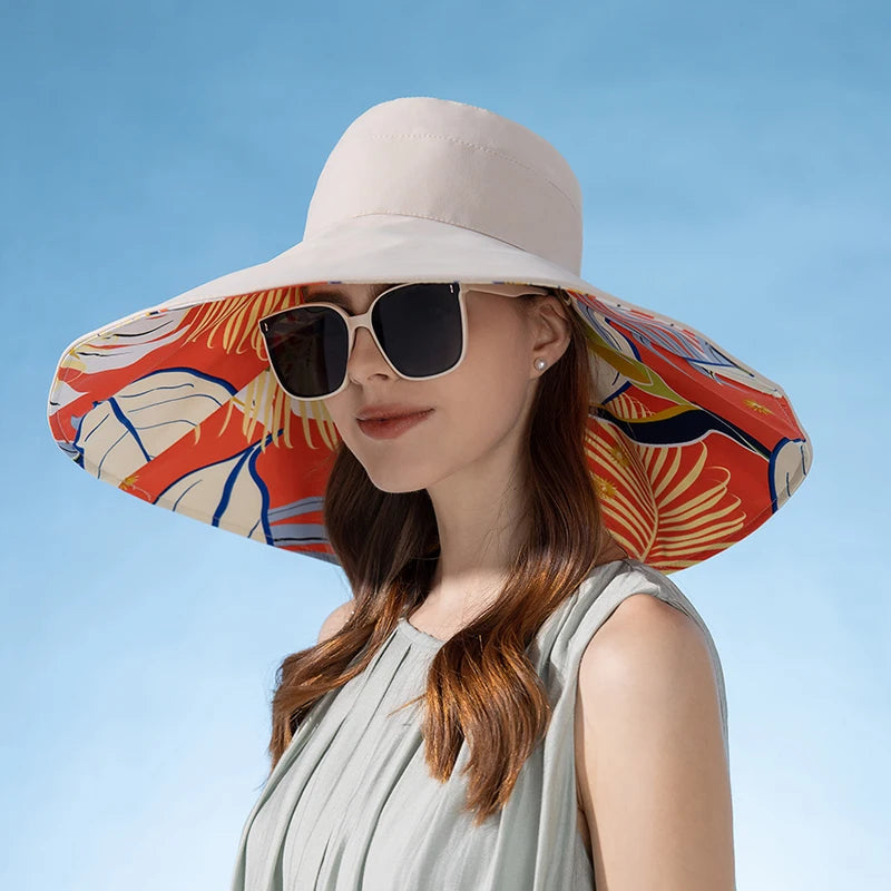 Xinbaoguan 100% Cotton European and American Cross-Border Women's New Double-Sided Fisherman Hat Summer Enlarged Brim Sun Hat