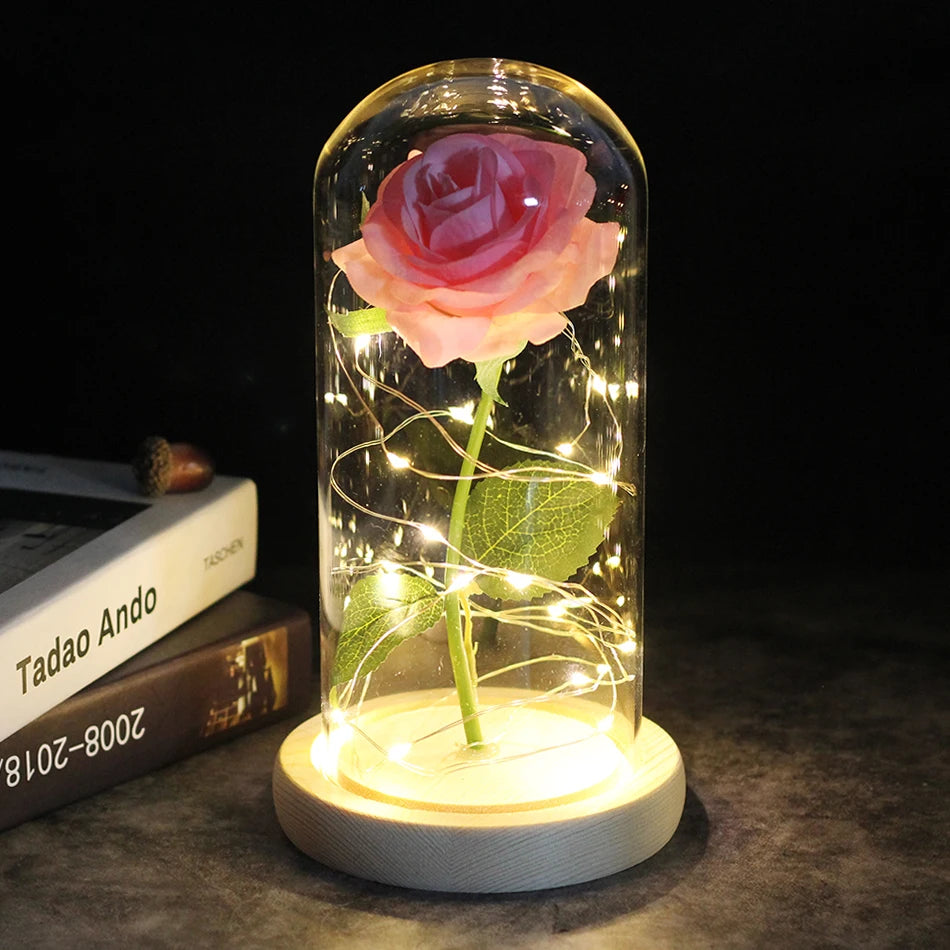 Envío directo de flores artificiales Galaxy Rose, La Bella y la Bestia, decoración de boda, regalo creativo para el Día de San Valentín, regalo para la madre.