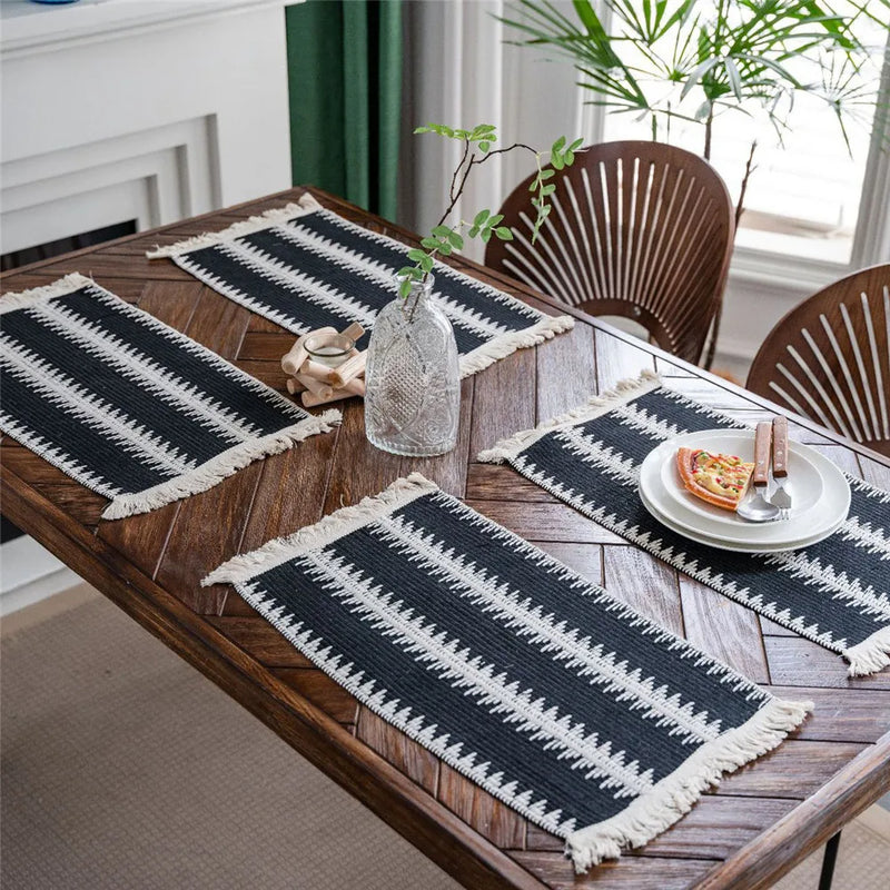 Cotton Linen Placemats For Dinner Table Macrame Modern Accessory Kitchens Underplate Party Wedding Table Decor Place Mats Set