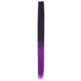 New Stripe Printed Clip-in Hair Extensions Synthetic Straight Hair Highlights Colorful 18 Inch Wig Hairpieces for Girls