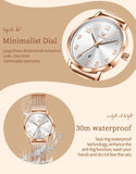 OLEVS 5653 Woman Watches Elegant Original Quartz Watch Waterproof Arabic Numerals Mesh Belt Date Ladies Watch Set Bracelet Watch