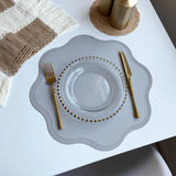 1/4/6PCS Round Placemat Sets, Luxury Faux Leather Table Mats, Embossed Flower Shaped Place Mats, Table Pad, 테이블매트, Салфетки