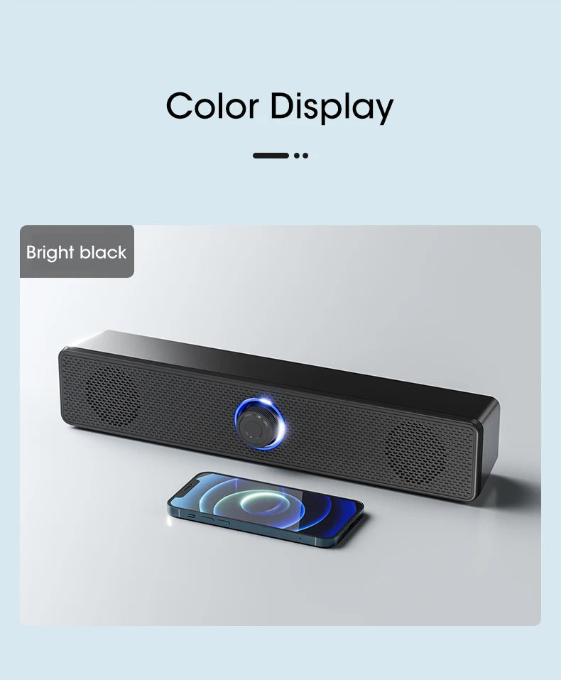 Barra de sonido para PC con cable e inalámbrica, altavoz Bluetooth, barra de sonido alimentada por USB para TV, PC, portátil, juegos, cine en casa, sistema de audio envolvente