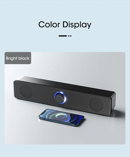 Barra de sonido para PC con cable e inalámbrica, altavoz Bluetooth, barra de sonido alimentada por USB para TV, PC, portátil, juegos, cine en casa, sistema de audio envolvente
