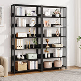 Tribesigns Bookshelf Storage Rack Standing Shelf 5 Tier Industrial Sturdy Bookshelf with Iron Pipe Frame