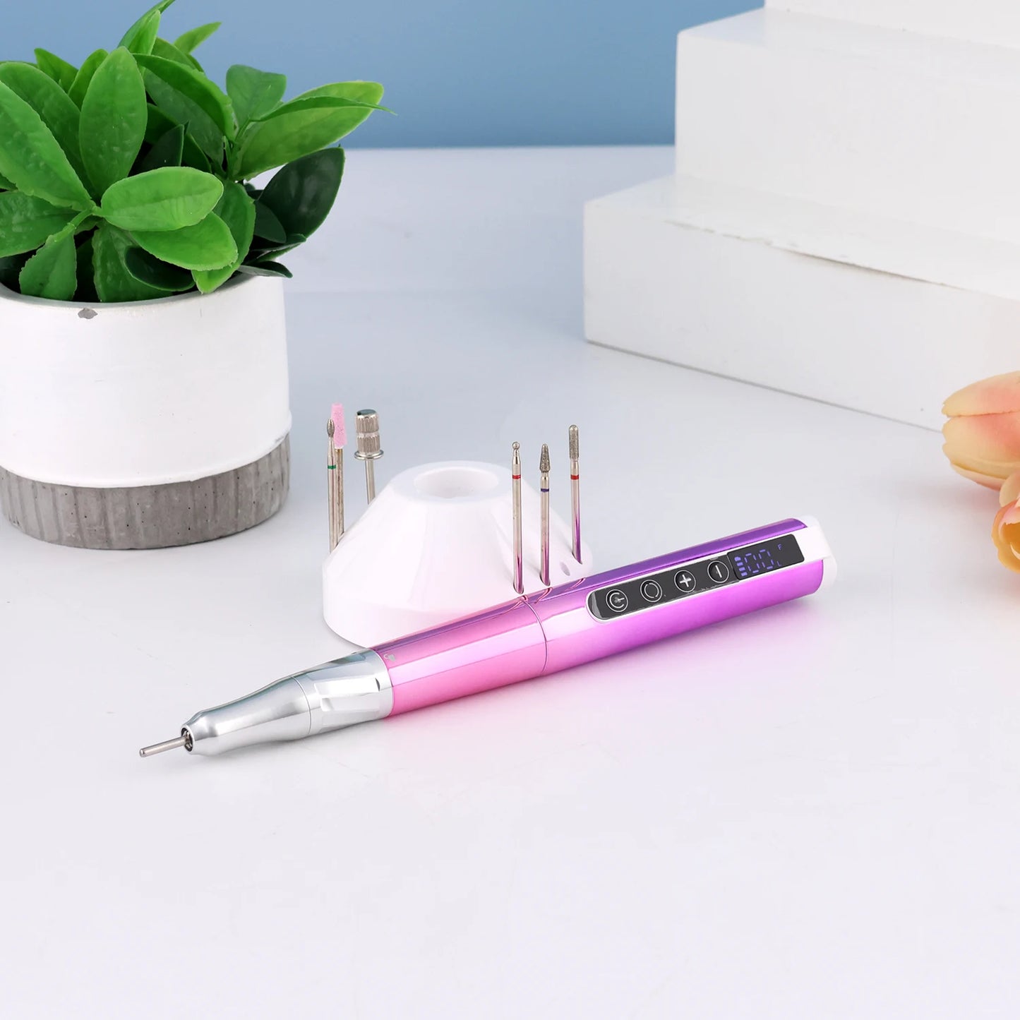 85w Brushless Motor Cordless Nail Drill 35000RPM Electric Handle Pen Drill Pedicure Rechargeable Handpiece Portable Base Charge