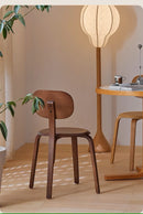 Nordic Plywood Dining Round Seat Stackable Vintage Curved Backrest Chair