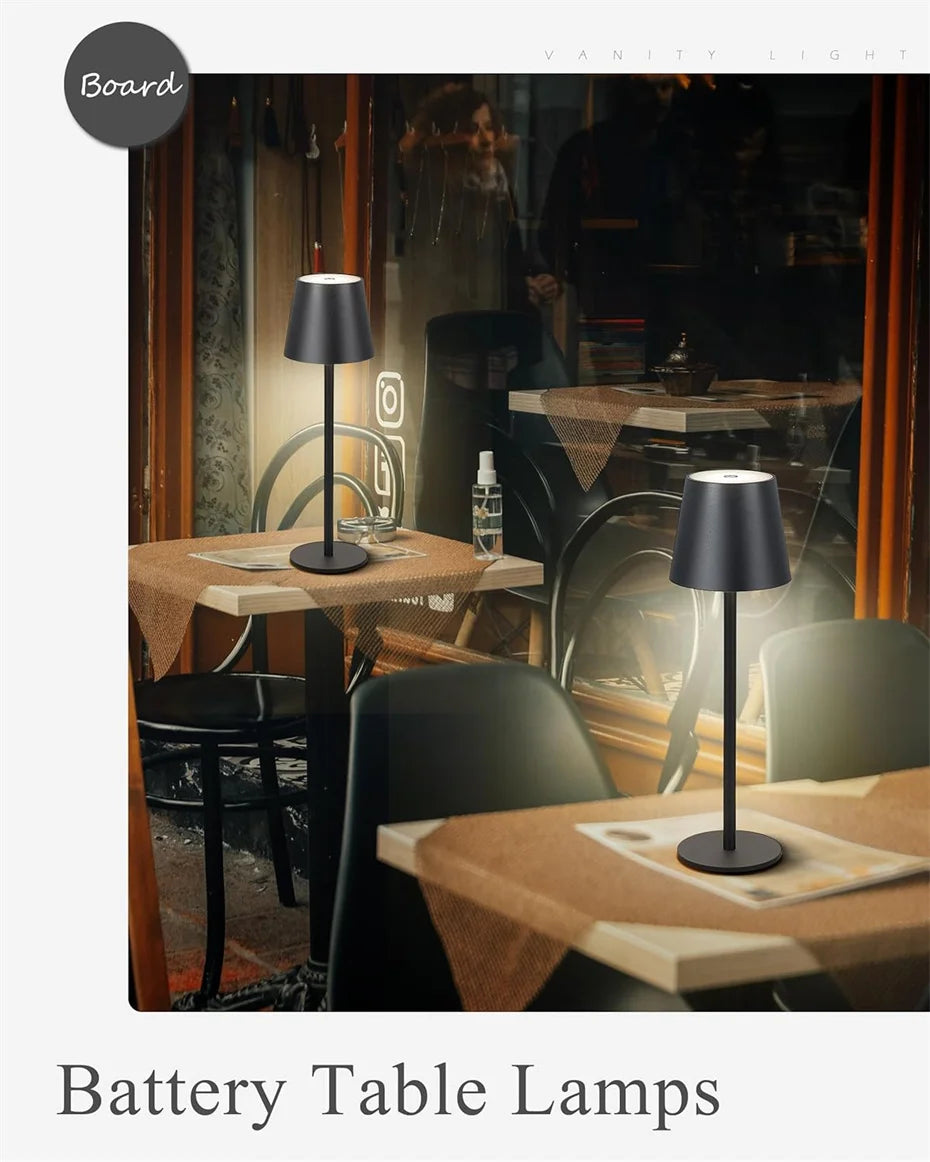Cordless Table Lamps, USB Rechargeable Lamp, Simplicity Desk Lamp, LED Battery Operated Lamp with Touch Control