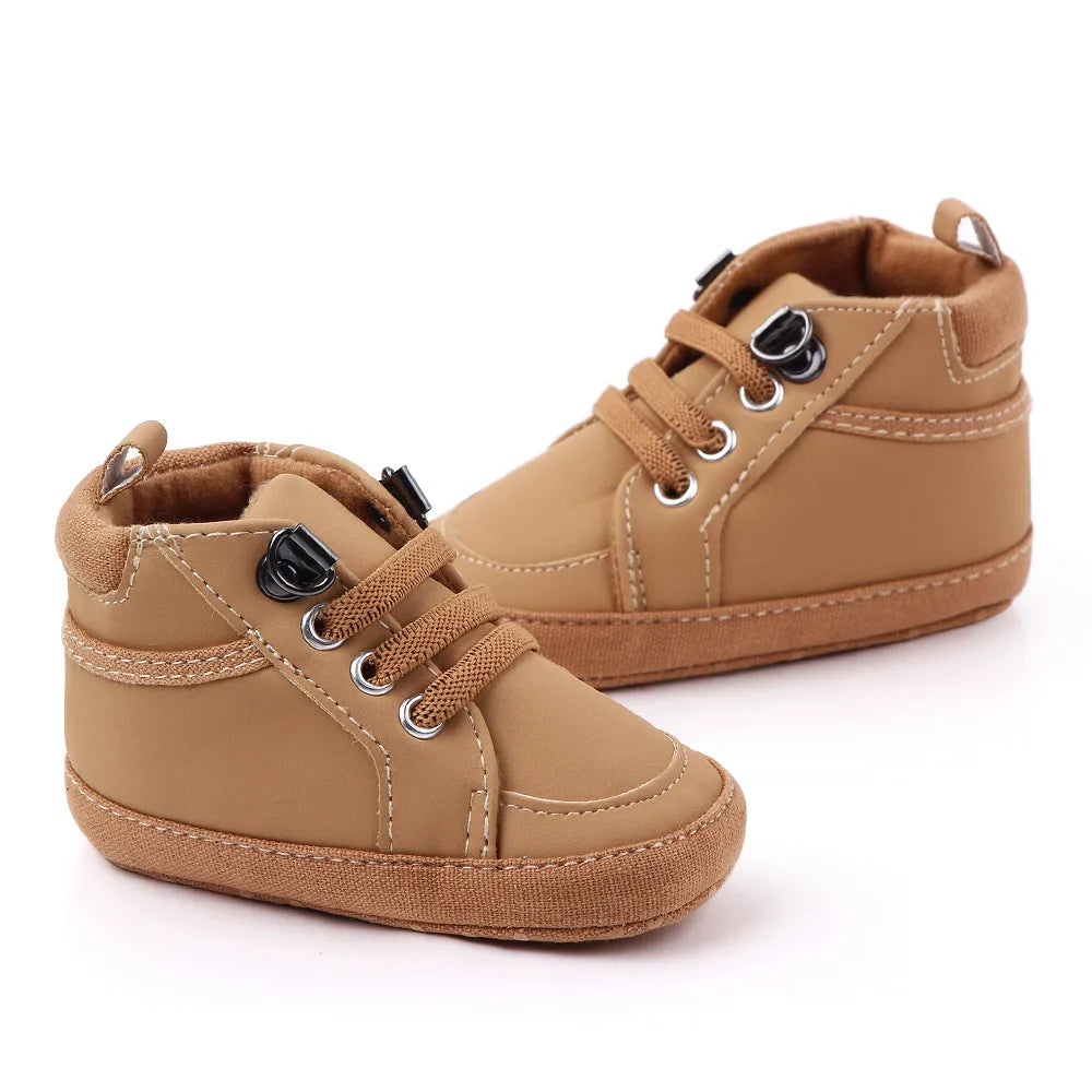 Zapatos casuales para bebés, botines con cierre de velcro para niños pequeños de 0 a 1 año, para caminar al aire libre